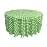 Lime Polyester Checkered Round 132"