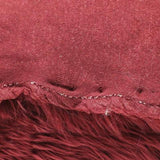 Burgundy Faux Fake Fur Solid Shaggy Long Pile Fabric