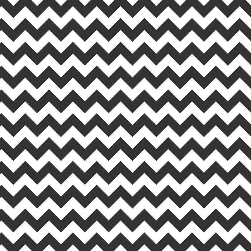 1" Black and White Chevron Poly Cotton Fabric