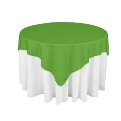Lime Green Square Polyester Overlay Tablecloth 72