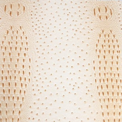 Cream Mutant Ostrich Gator Embossed Vinyl Fabric