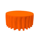 Orange 100% Polyester Round Tablecloth 108"