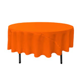 90" Orange Polyester Round Tablecloth