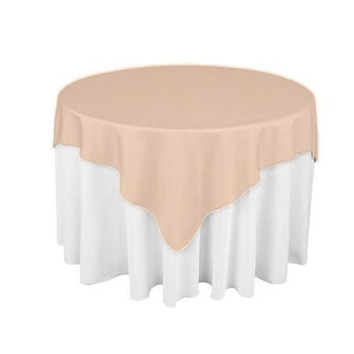 Peach Square Polyester Overlay Tablecloth 85
