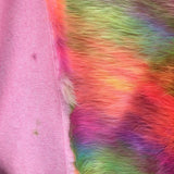 Ivory Backing Faux Fur Wave Rainbow Fur Fabric