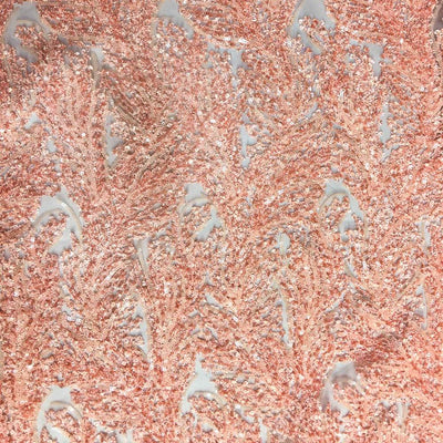 Blush Floral Metallic Sequin Lace