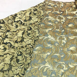 Gold Damask Pattern Lace Fabric