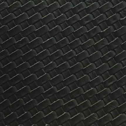 Black Basket Weave Upholstery Vinyl Fabric