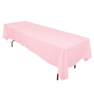 Pink 100% Polyester Rectangular Tablecloth 60" x 126"
