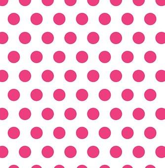 1/4" inches Fuchsia on White Dots Poly Cotton Fabric