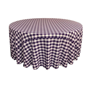 Purple Polyester Checkered Round 120"