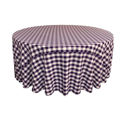 Purple Polyester Checkered Round 120
