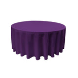 Purple 100% Polyester Round Tablecloth 132"