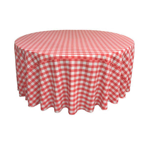 Coral Polyester Checkered Round 132"