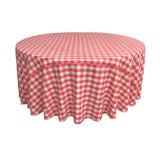 Coral Polyester Checkered Round 132"