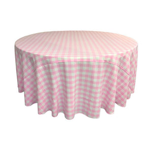 Pink Polyester Checkered Round 132"