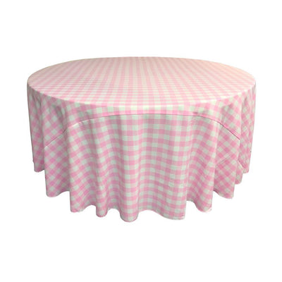 Pink Polyester Checkered Round 132