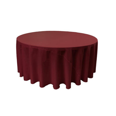 Burgundy 100% Polyester Round Tablecloth 132