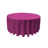 Magenta 100% Polyester Round Tablecloth 120"