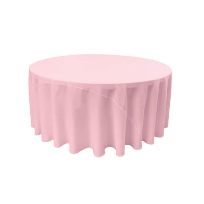 Light Pink 100% Polyester Round Tablecloth 132