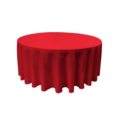 Red 100% Polyester Round Tablecloth 120