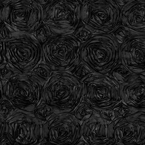 Rosette Satin Black Fabric