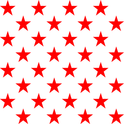 Red Stars on White Paisley Bandana Poly Cotton Fabric