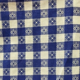 Blue Floral Picnic 1" One Inch Checkered Poly Cotton Fabric