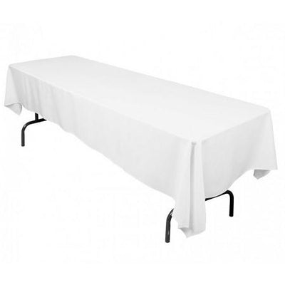White 100% Polyester Rectangular Tablecloth 60 x 108