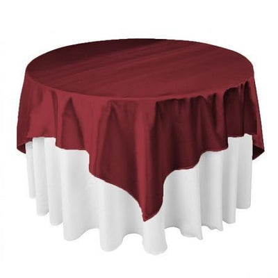 Burgundy Square Polyester Overlay Tablecloth 85