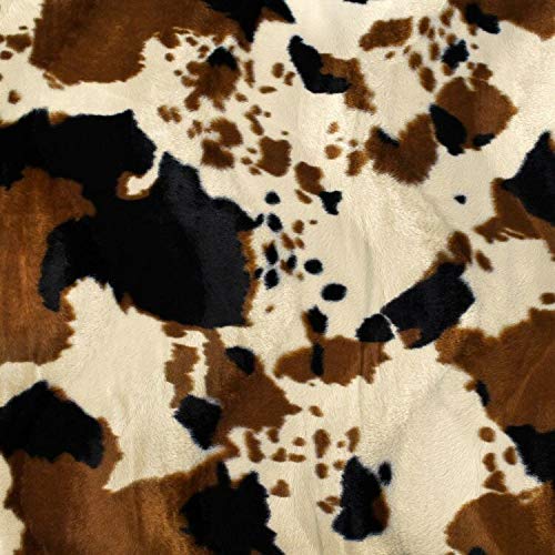 Cow Tan Velboa Fur Short Pile Fabric