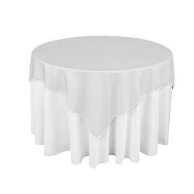 White Square Polyester Overlay Tablecloth 85