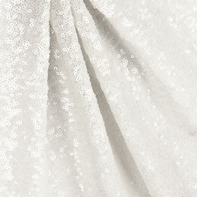 White Mini Glitz Sequin Mesh Fabric