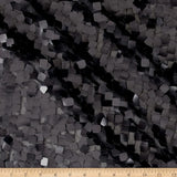 Black Square Dazzle on Mesh Sequin Fabric