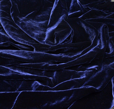 Navy Silk Velvet Fabric
