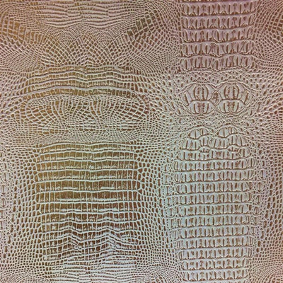 White Gold Two Tone Alligator Vinyl Fabric / 40 Yards Roll