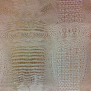 White Gold Two Tone Alligator Vinyl Fabric