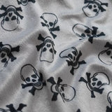 Grey Skull Velboa Faux Fake Fur Short Pile Fabric