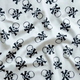 White Skull Velboa Faux Fake Fur Short Pile Fabric
