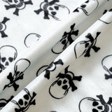 White Skull Velboa Faux Fake Fur Short Pile Fabric