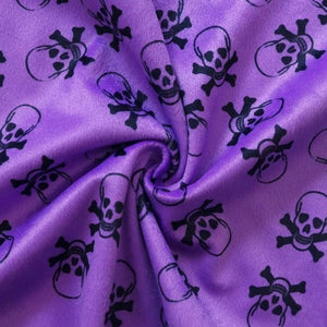 Purple Skull Velboa Faux Fake Fur Short Pile Fabric