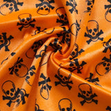 Orange Skull Velboa Faux Fake Fur Short Pile Fabric