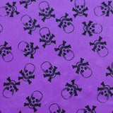 Purple Skull Velboa Faux Fake Fur Short Pile Fabric