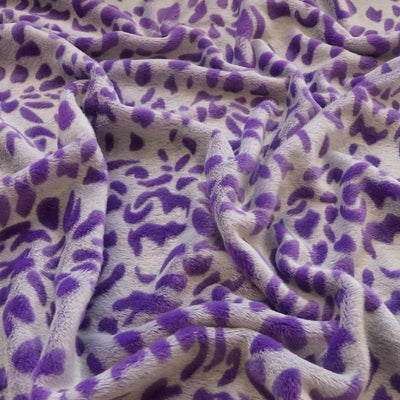 Purple Safari Rich Minky Prints Fabric