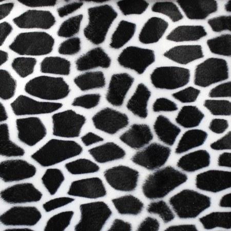 Black Velboa Fur Giraffe Animal Short Pile Fabric