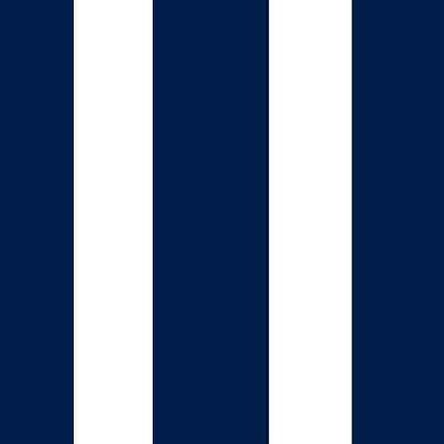 2 Inches White and Navy Stripes Poly Cotton Fabric