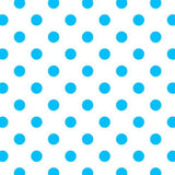 1" One Inch Blue Dots on White Poly Cotton Fabric