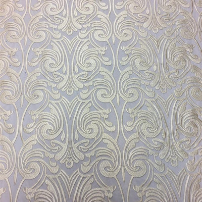 Ivory Embroidered Mesh Lace Fabric