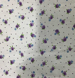 Florals and Dots Purple Poly Cotton Fabric