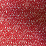 White Skulls on Red 100% Cotton Fabric